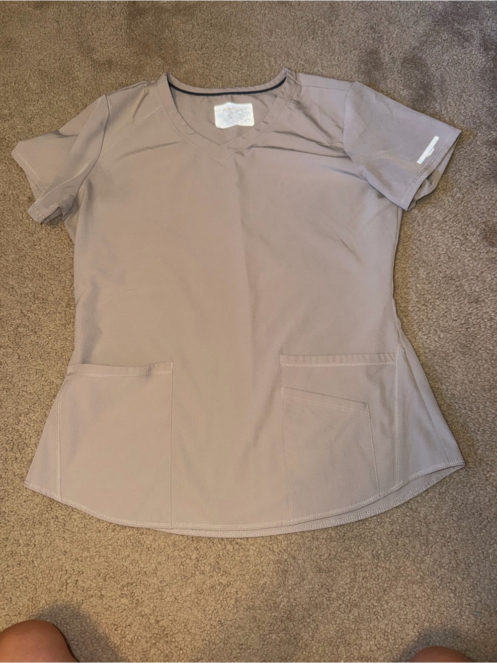 Skechers Women's Short Sleeve V-Neck Top in Taupe